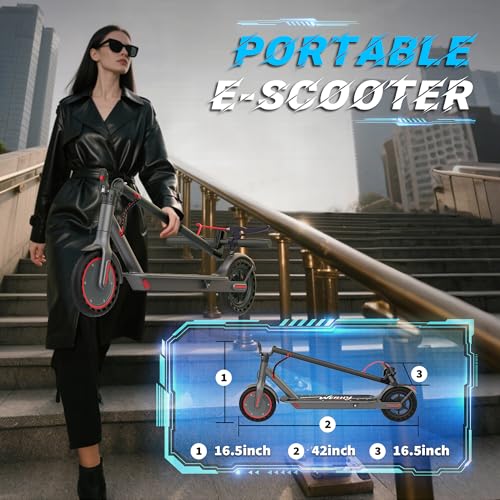 Image of WERHY 8.5'' Electric Scooter, 350W Powerful Motor & 19MPH Top Speed, 23 Miles Long Range, Folding E Scooter with Dual Braking for Teens and Adults