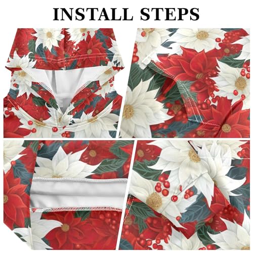 Kids Hoodies Sweaters Christmas Poinsettia Flower Hooded Sweatshirts with Big Pockets for Boys Girls B04000523