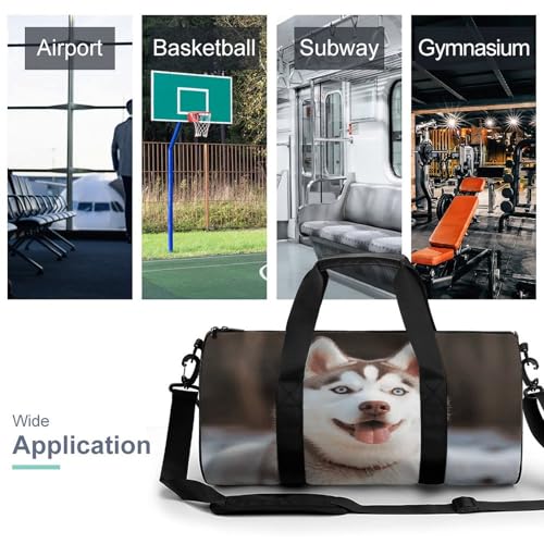 Gym Bag For Women Men Lightweight Husky Piquant Dog Print Duffel Bag Personalized Travel Bags For Travel Sports3
