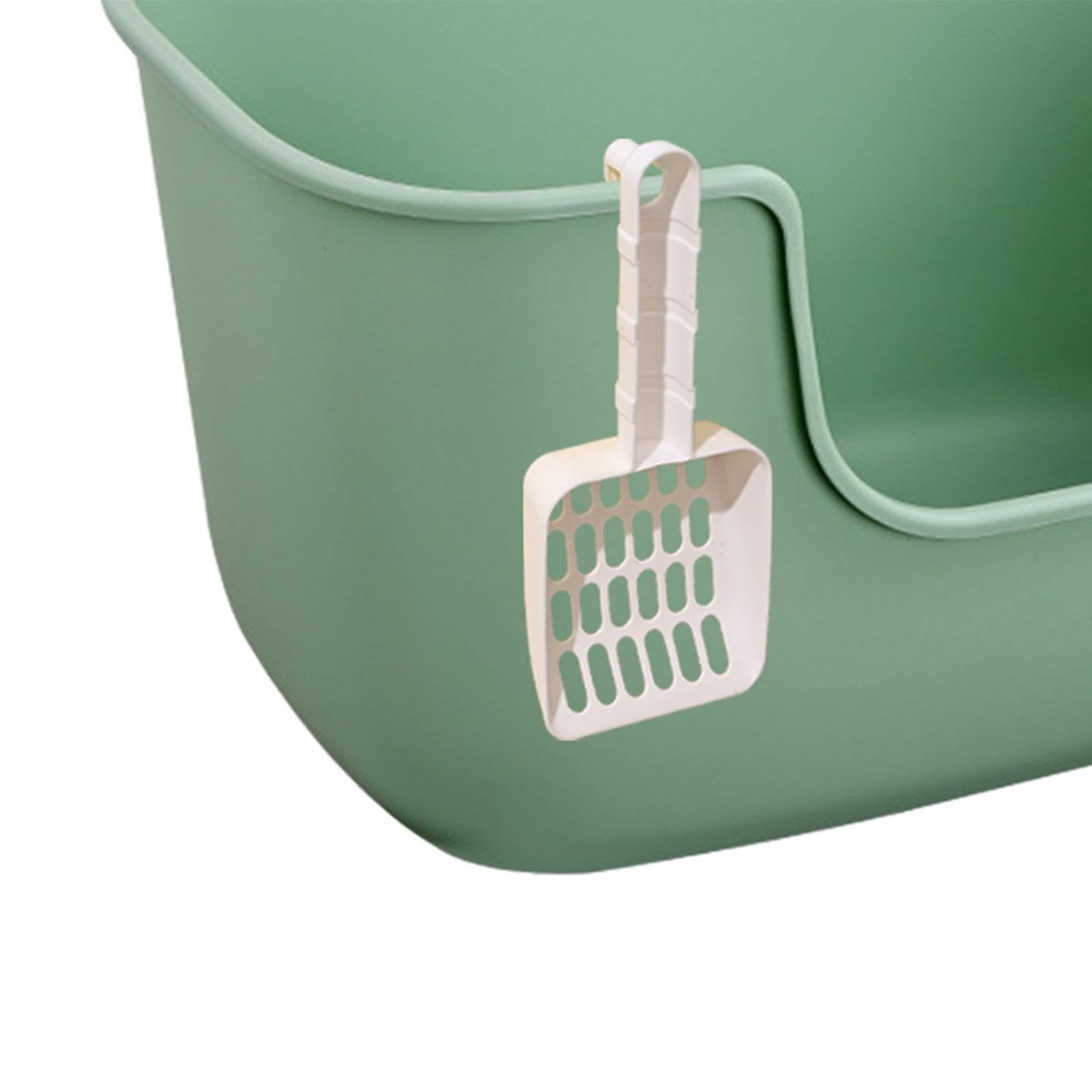 Katzenstreu Schale Großes Offenes Katzenklo mit Hohem Rand Katzenstreu Tablett Sandkasten Plastikbehälter Leicht zu Reinigen für Kleine Tiere Wohnungs, Grün