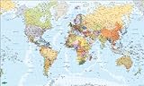 mapa del mundo con nombres de los continentes y oceanos Mapa magnético de la superficie mundial, plásticos y metálicos, permite el uso de imanes
