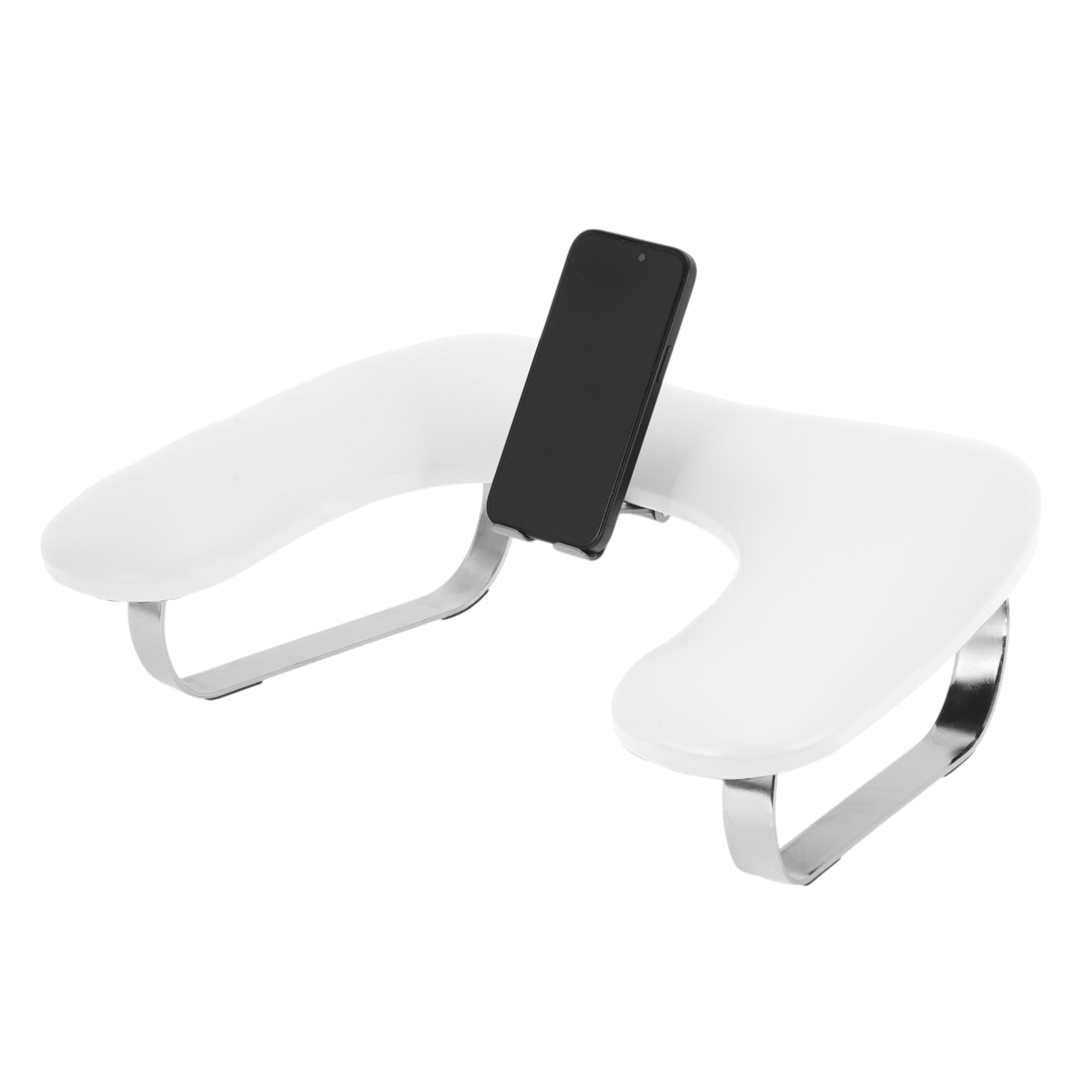 VOCOSTE Nail Arm Rest with Mobile Phone Holder, Manicure Hand Rest, Hand Rest for Nails Tech with Stable Base White