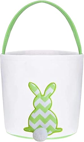 Miniatura 7 de Cesta de Pascua personalizada para niños, bordada rosa niñas y niños pequeños bolsas de regalo azul bebé verde