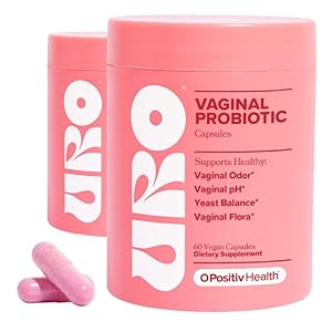 URO Vaginal Probiotics for Women pH Balance with Prebiotics & Lactobacillus Blend – Womens Health Supplement – Promote Healthy Vaginal Odor & Vaginal Flora, 60 Count (Pack of 2)