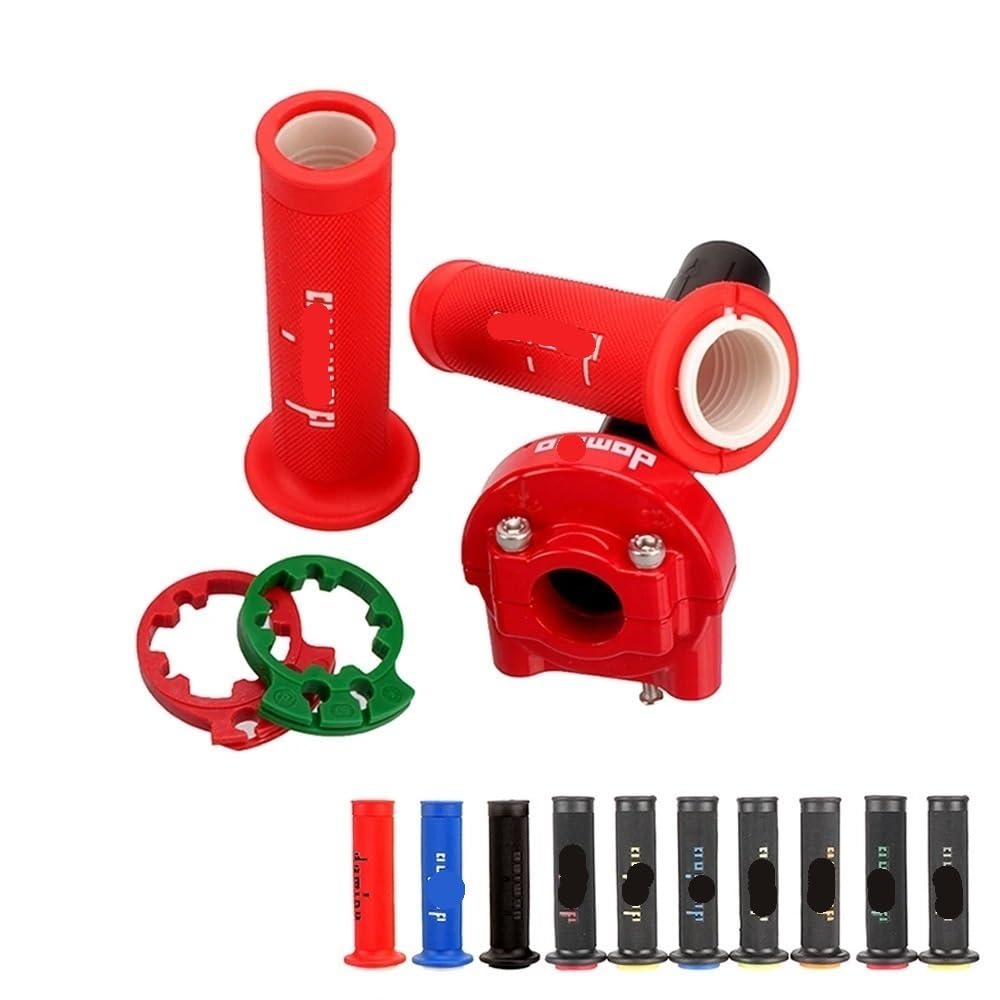Puños Manillar Manillar de 7/8" (22 mm) para Motocicleta, Moto Cross, Pit Bike, Acelerador Doble línea, Compatible con ATV y Motocross, empuñadura Goma