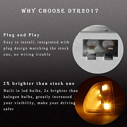 MotoParAcc LED Side Mirror Turn Signal Lights for 68302828AA 68302829AA, Truck Right and Left Lamp fit Dodge Ram 1500 2500 3500 4500 5500