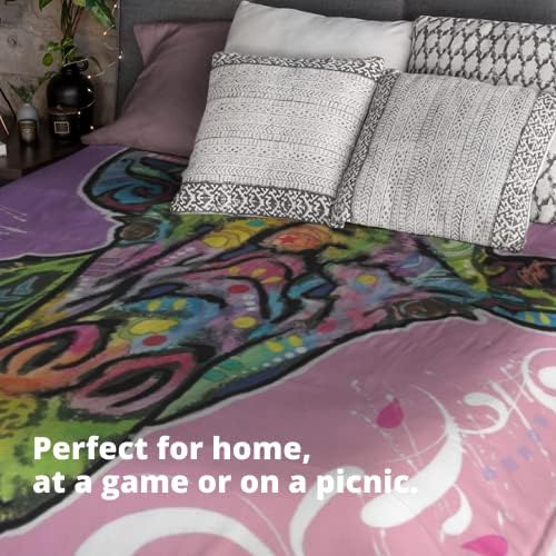 Miniatura 5 de Dawhud Direct Manta de forro polar de jirafa colorida para cama de 75 x 90 pulgadas, manta de jirafa de Dean Russo tamaño Queen para adultos y