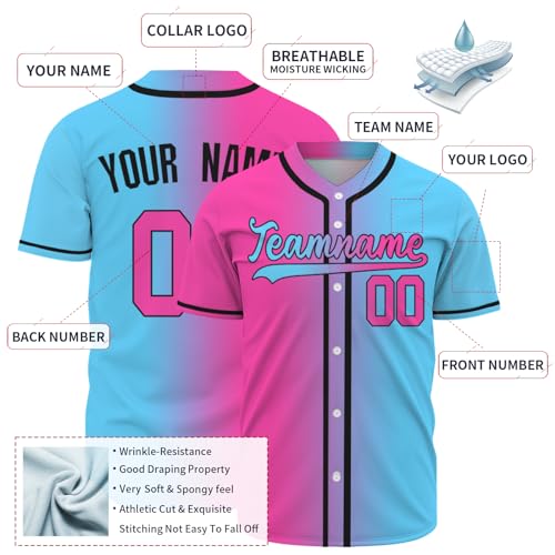 Custom Baseball Jersey Personalized Text&Logo Softball Uniforms Button Down Sports Uniform for Men Women Kids miniatura 5
