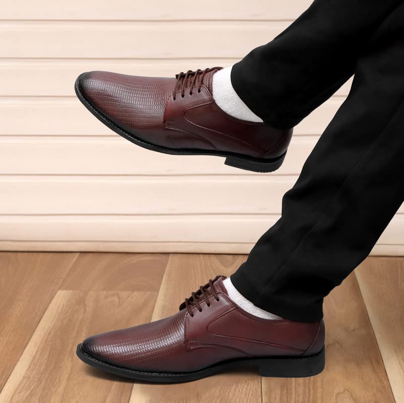 Image of ARAMISH Men's Genuine Leather Lace up Derby Formal Shoes (UK 5 to 10 UK)