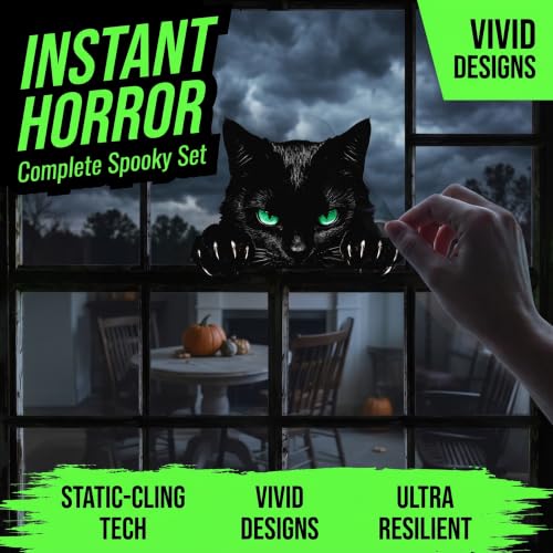 Halloween Window clings 9 Black Cat Static Sticker for Party & Home Decor - image 8