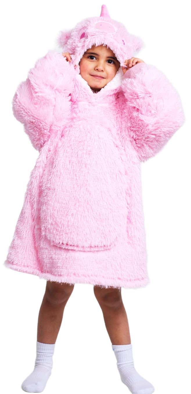 Cozy Noxxiez Kids Cuddle Oversized Animal HoodieUnicorn from B&Q