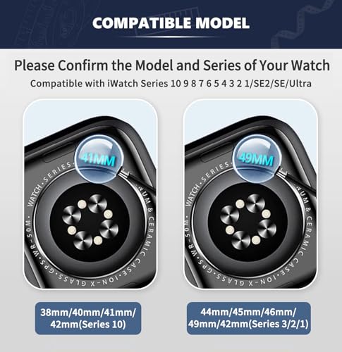 Image of BINLUN Compatible with Apple Watch Bands 38mm 40mm 41mm 42mm 44mm 45mm 46mm 49mm for Women Men Lightweight Resin Watch Straps Compatible with iWatch Series 11 /10 /9 /8 /7 /6 /5 /4 /3 /2 /1 /Ultra3 2 1 /SE3 2 1