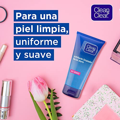 Clean & Clear Exfoliante facial diario anti puntos negros e impurezas, suave gel exfoliante facial para el cuidado del rostro, limpiador facial en crema, 1 x 150 ml - imagen 6