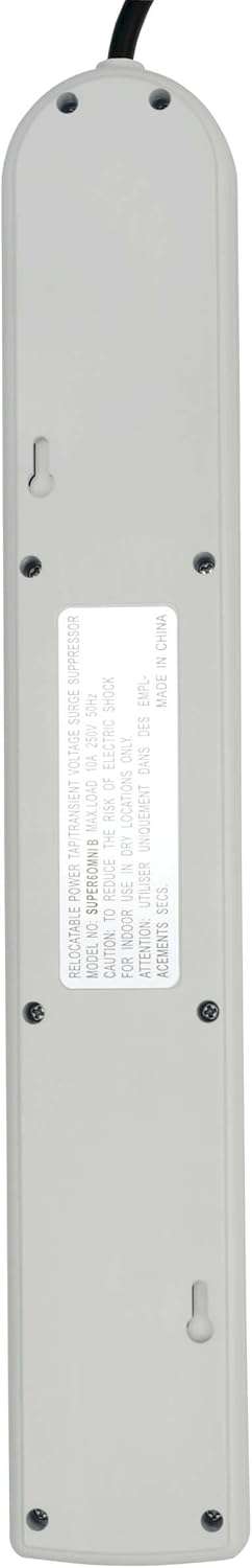 Tripp Lite International 6-Outlet Universal Surge Protector Power Strip, British 1.8M / 5.9 Feet Power Cord, 230V 10A 2300W, 750 Joules, (SUPER6OMNIB)