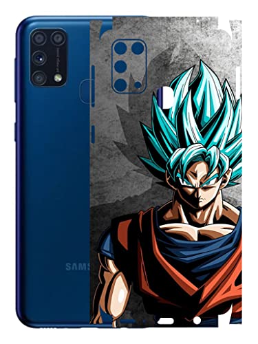 Image of AtOdds - Samsung Galaxy M31 Mobile Back Skin Rear Screen Guard Protector Film Wrap (Coverage - Back+Camera+Sides) (Goku)