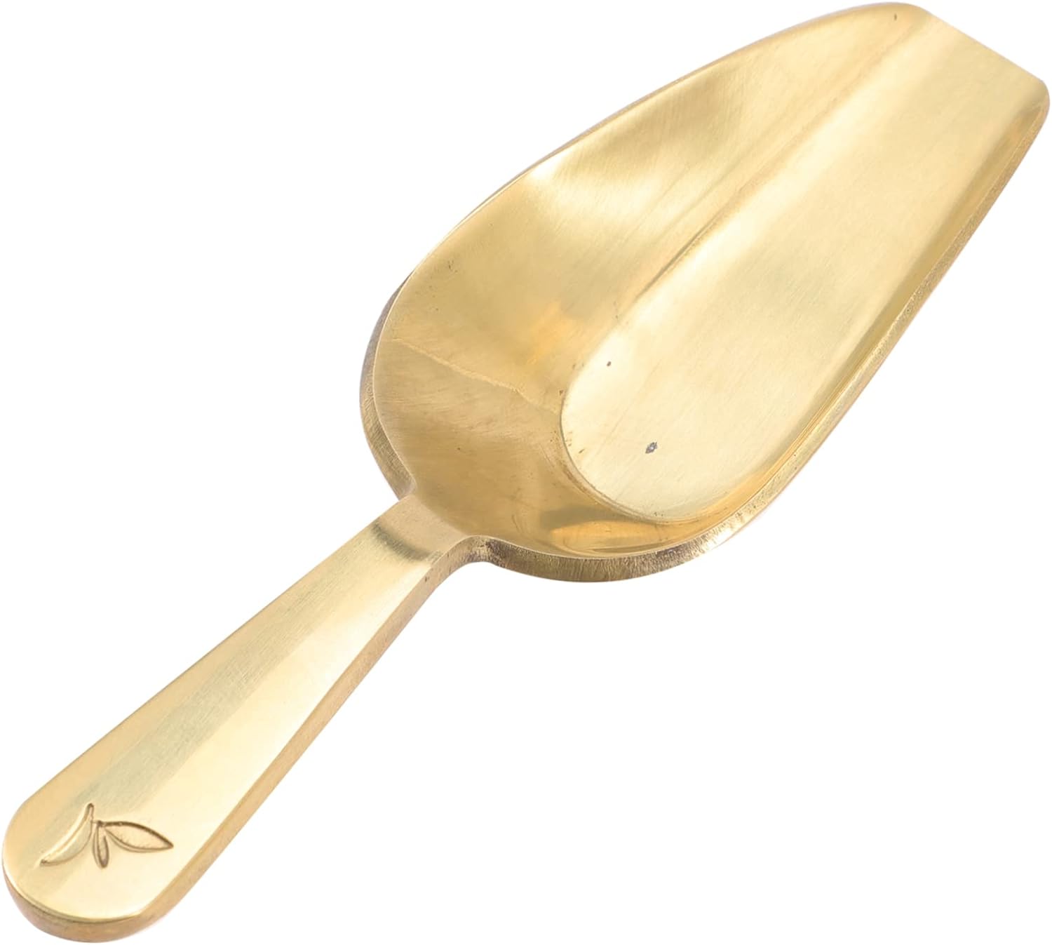 Brass Tea Leaf Scoop Classical Long Handle Golden Kitchen Tool