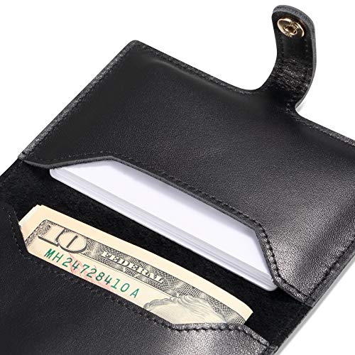 Image of HISCOW Minimalist Thin Bifold Card Holder - Italian Calfskin (Dieter Diez, Black)