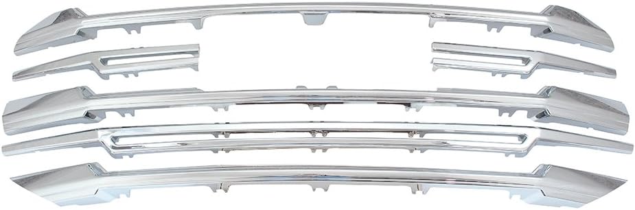 NINTE Grille Covers for 2018-2021 GMC Terrain ABS Chrome Front Bumper Hood Grill Cover 6pcs（NOT the Replacement）
