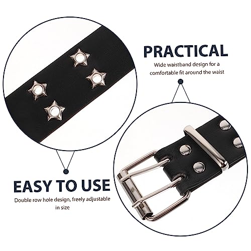 Homoyoyo Wide Belt Men's Punk Jeans Belt Buckle Comfortable Fashion Decorative for Adults3