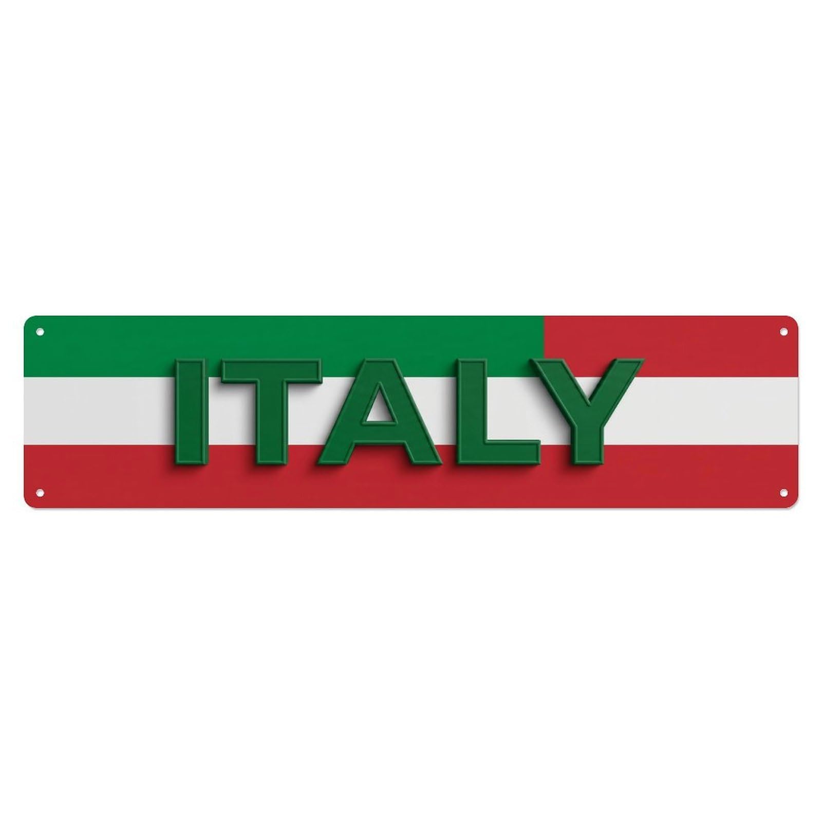 Metal Tin Sign Vintage Italy Flag Pattern