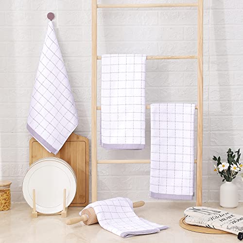 Image of Homaxy 100% Cotton Terry Kitchen Towels, 4 Pack, White
