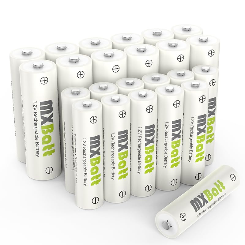 MXBatt Rechargeable AA and AAA Batteries NiMH 1.2V Combo, 3300mAh 12 Pack, 1100mAh 12 Pack, 1200 Cycle Long Life, for Cordless Phones, Home Security,