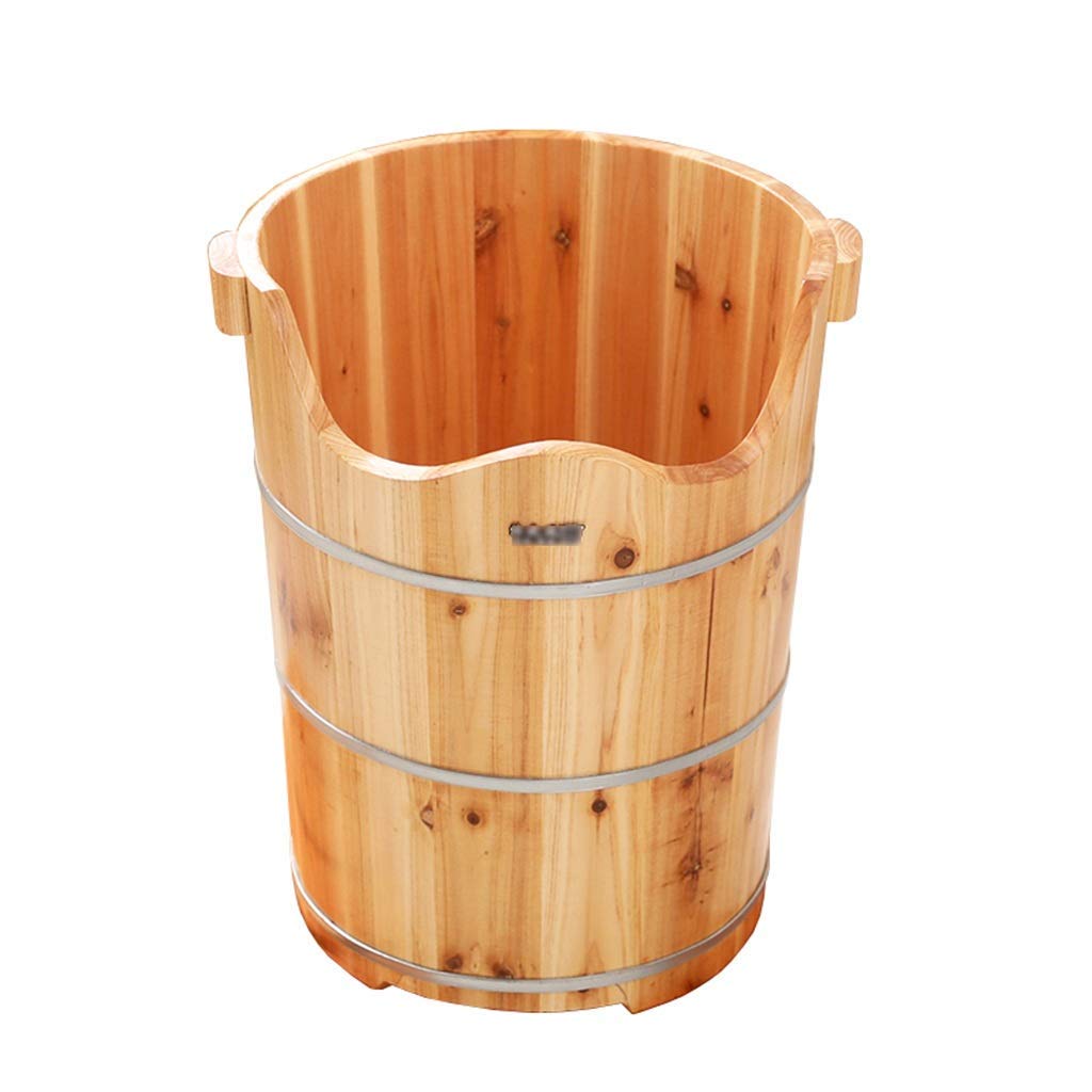 Fußwaschbecken für den Haushalt, Fußwascheimer aus Holz, Sauna-Fußbad, Fußbad aus Zedernholz, Fußwaschfass zur Linderung von Schmerzen und Ermüdung (Farbe : 1), Shiatsu-Massage