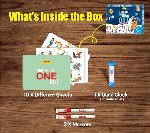 Image of TOY ZONE Find The Odd One Out | Find The Difference Game | Brain Games | Early Learner Educational Game | Matching Game | Great for Home, Road Trip, Travel, Camping - Best Gift for Kids Ages 3+