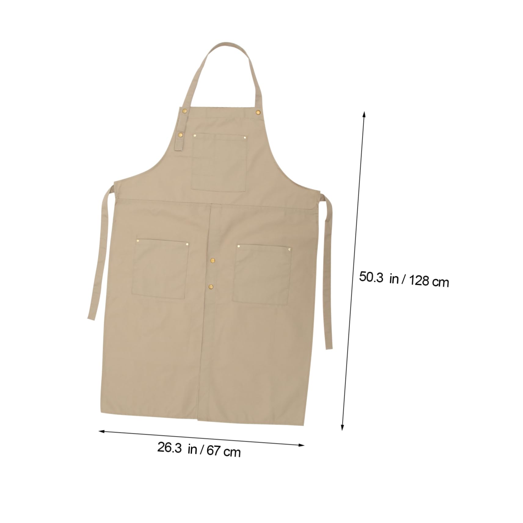 Tablier en Toile Grosse Taille avec Poches, Kaki, pour Grillage