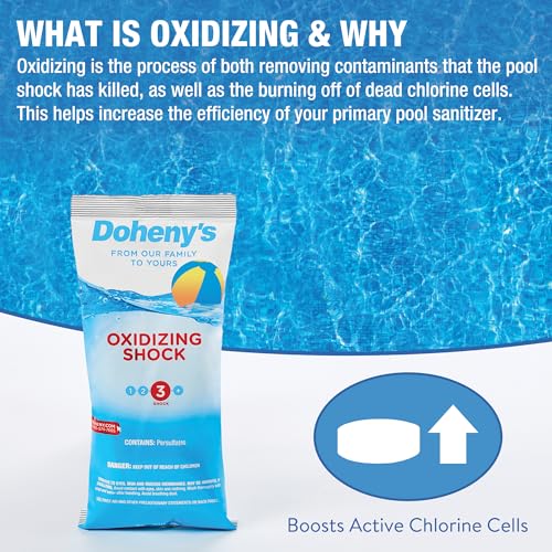 Image of Doheny's Chlorine-Free Oxidizing Shock | Fast-Dissolving | Removes Chloramines & Boosts Free Chlorine | Safe to Swim 15 Minutes After Application | 24 x 1lb Bags (24lb Total)