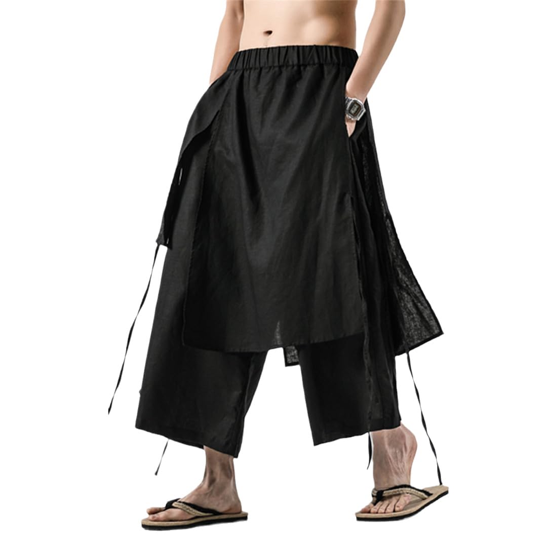 Amazon.co.jp: 男性不規則なパンツメンズ弾性ウエストルーズスカート