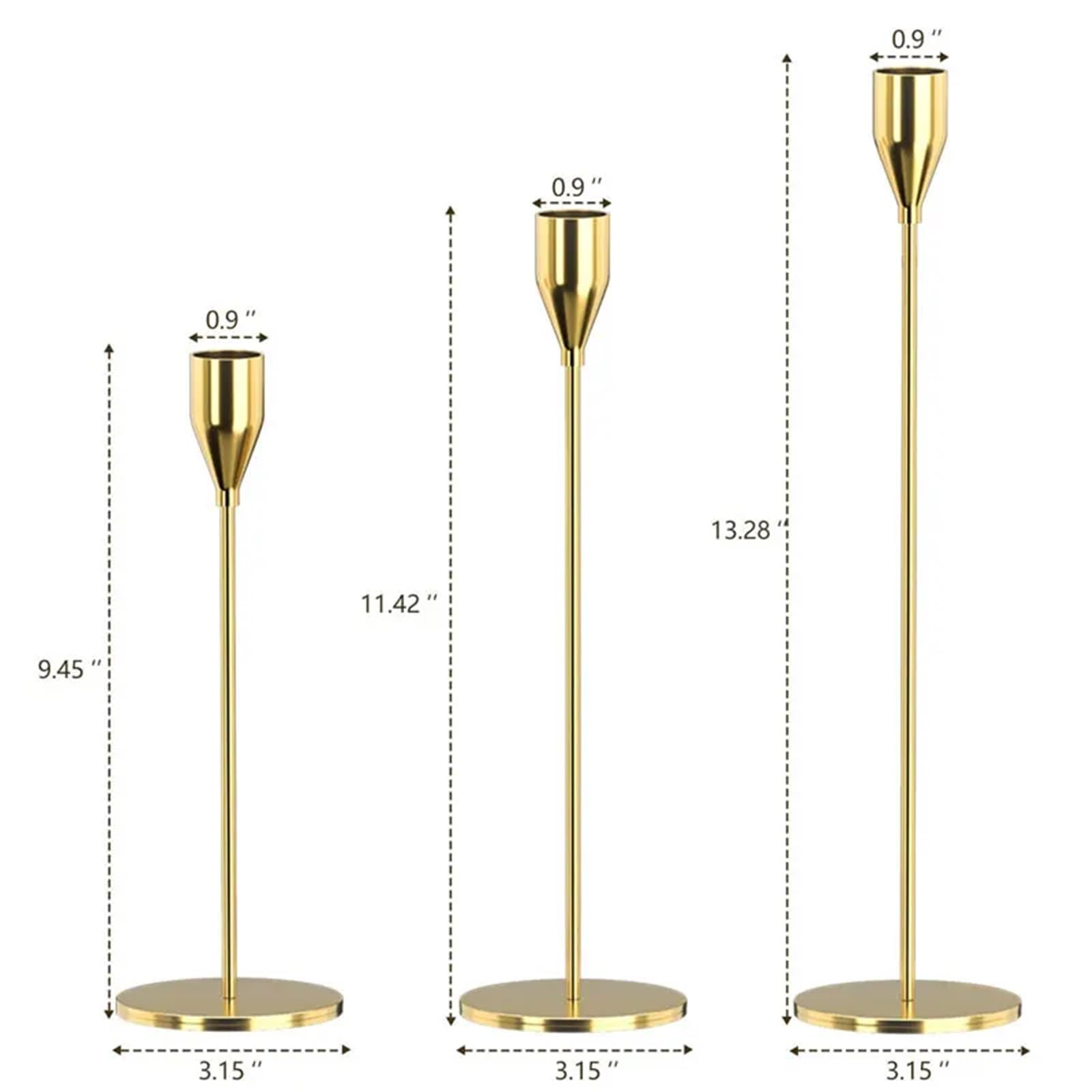 Porta Velas Candelabros de Metal cónicos, Elegantes centros Mesa for el hogar, Bodas, Fiestas, Bar, decoración mesas, candelabros(5 Black)