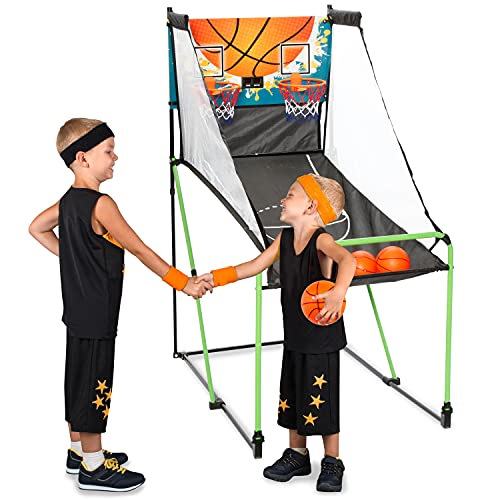 Sportcraft eJet-Games Basketball Arcade Gifts - Kids Basketball Games for Boys, Girls, Child & Grandchild, Age 6 7 8 9 10 Years Old | Birthday Christmas Party | Style, Black, EIR008402022