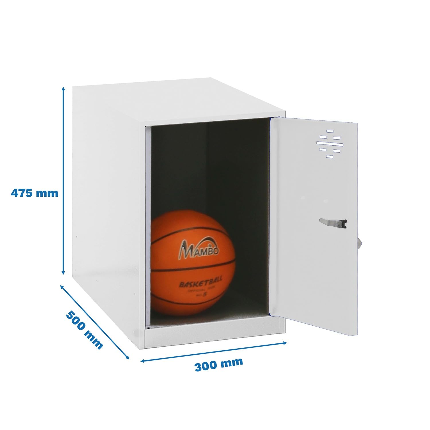 Simon Rack Taquillas Vestuario Pequeña, 475x300x500 mm, Amario Metalico Pequeño, Incluye Llave, Blanco - Simonlocker