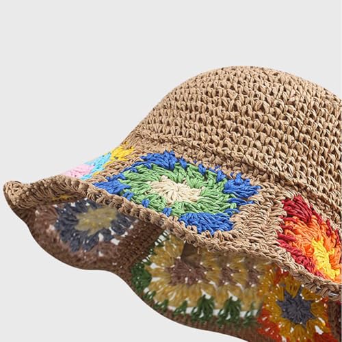 Sombrero de paja tejido para mujer KORADI estilo bohemio miniatura 7
