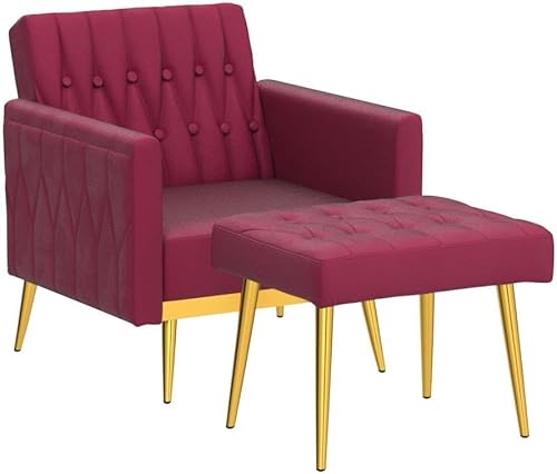 Miniatura 22 de Silla decorativa de terciopelo con reposabrazos y respaldo ajustables, sillón reclinable con botones, sillón reclinable individual con otomana y una