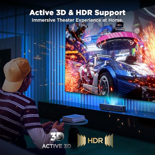 Image of NothingProjector ALR Screen for Ultra Short Throw Projector, 150 inch | 95% Ambient Ceiling Light Rejecting, 4K /8K UHD Active 3D, Fixed Frame 16:9, Wall Mount Anti Daylight UST, Black Series NothPJ