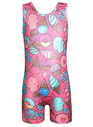 HOZIY Girls Gymnastics Leotards for Kids Tumbling Outfits Biketard Sparkle Adorable Pattern