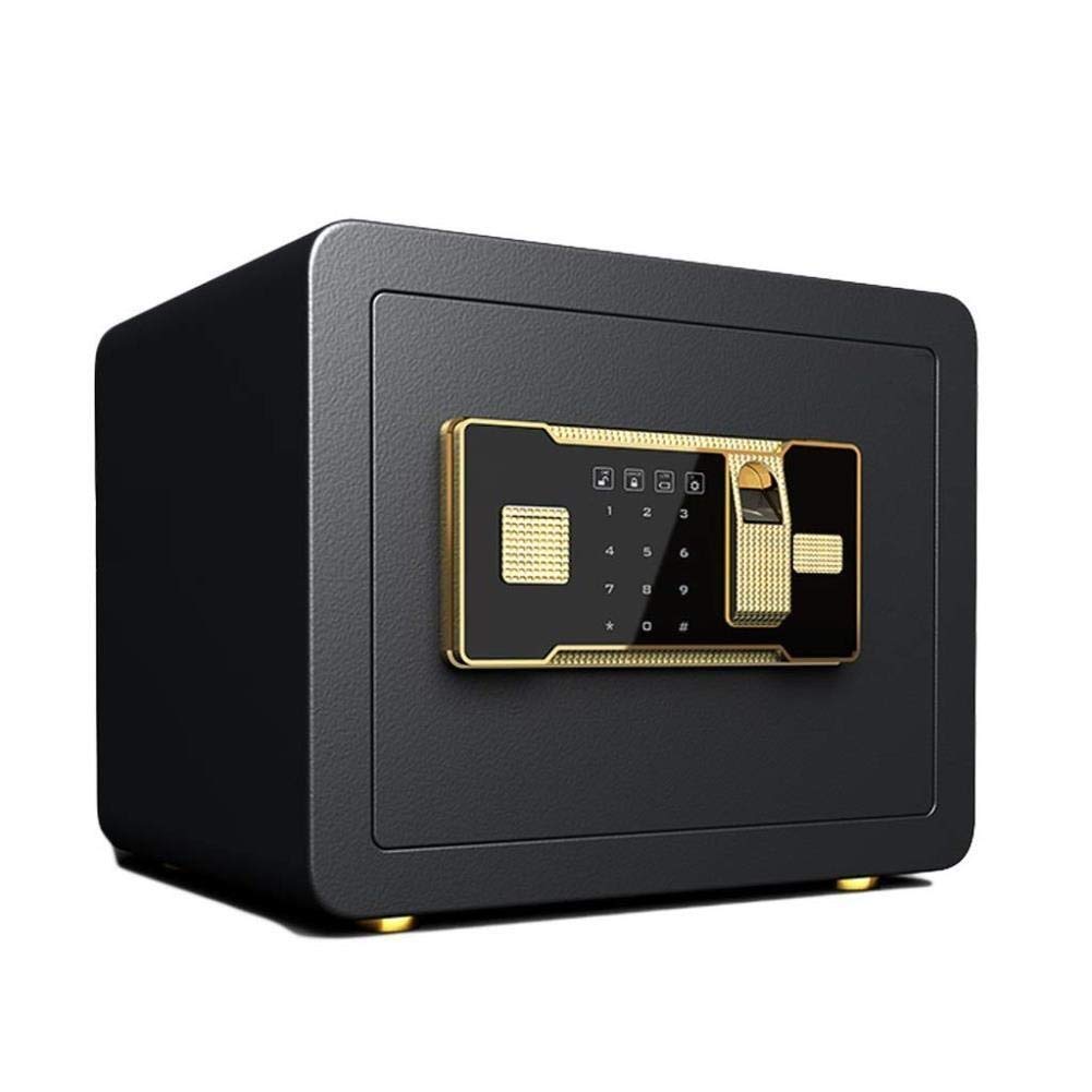 Caja Fuerte, Caja Fuerte Mediana para Caja de Seguridad del hogar con código y anulación de Emergencia montada en la Pared o en el Piso para Joyas, Dinero, Documentos (Negro)