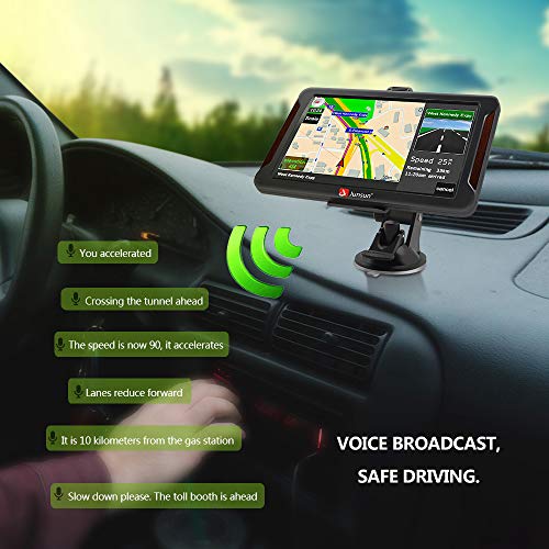 GPS Navigation for Car, 7 inch Car GPS HD Touch Screen 8GB 256MB Sat Nav for Cars with USA, Canada, Mexico Lifetime Map Free Update