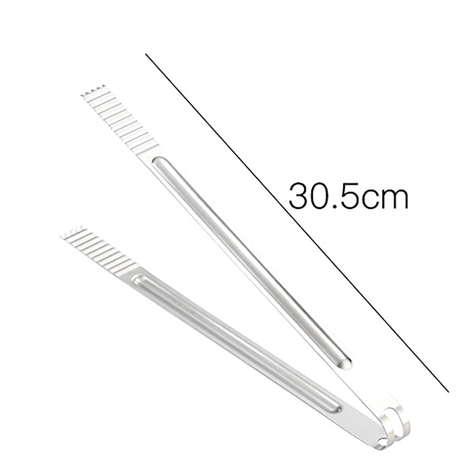 Pinces de cuisine en acier inoxydable de 30,5 cm - Durable - Pinces de service alimentaire étendues pour steak, barbecue, grillades - Poignée antidérapante - Couleur unique