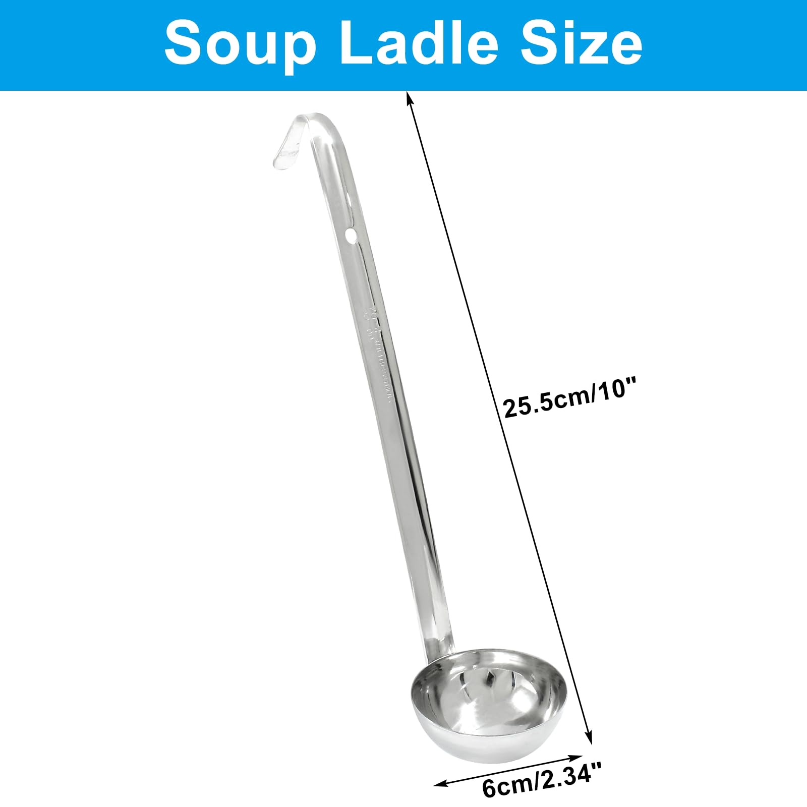 Lot De 2 Petites Louches à Soupe En Inox Avec Bec Verseur – 56,7 G – Poignée Longue Et Pratique