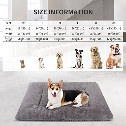 Vetasac Reversible Dog Bed Mat With Plush And Corn Velvet,Soft Warm Pet Cushion, Dual Purpose Washable Sleeping Mattress Bed For Small Medium Large Dog And Cat Xb004 (24"X18", Light Grey) #TOP3