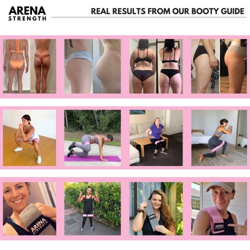 Arena Strength Fabric Booty Bands - Fabric Exercise Bands For Legs And Butt | Fabric Resistance Bands | Hip Resistance Bands Set Of 3 With Workout Guide And Carry Case #TOP5