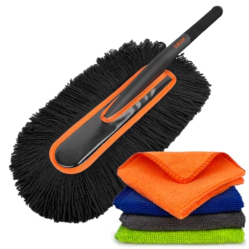 Tukzer Super-Soft Microfiber Car Duster Brush & Super-Absorbent, Lint-Free Streak-Free Microfiber Cloths (4pcs) for Car Bike Truck Dashboard/Exterior, Automobile Cleaning Polishing Washing & Detailing (B0CLLLBC8F) Amazon Price History, Amazon Price Tracker