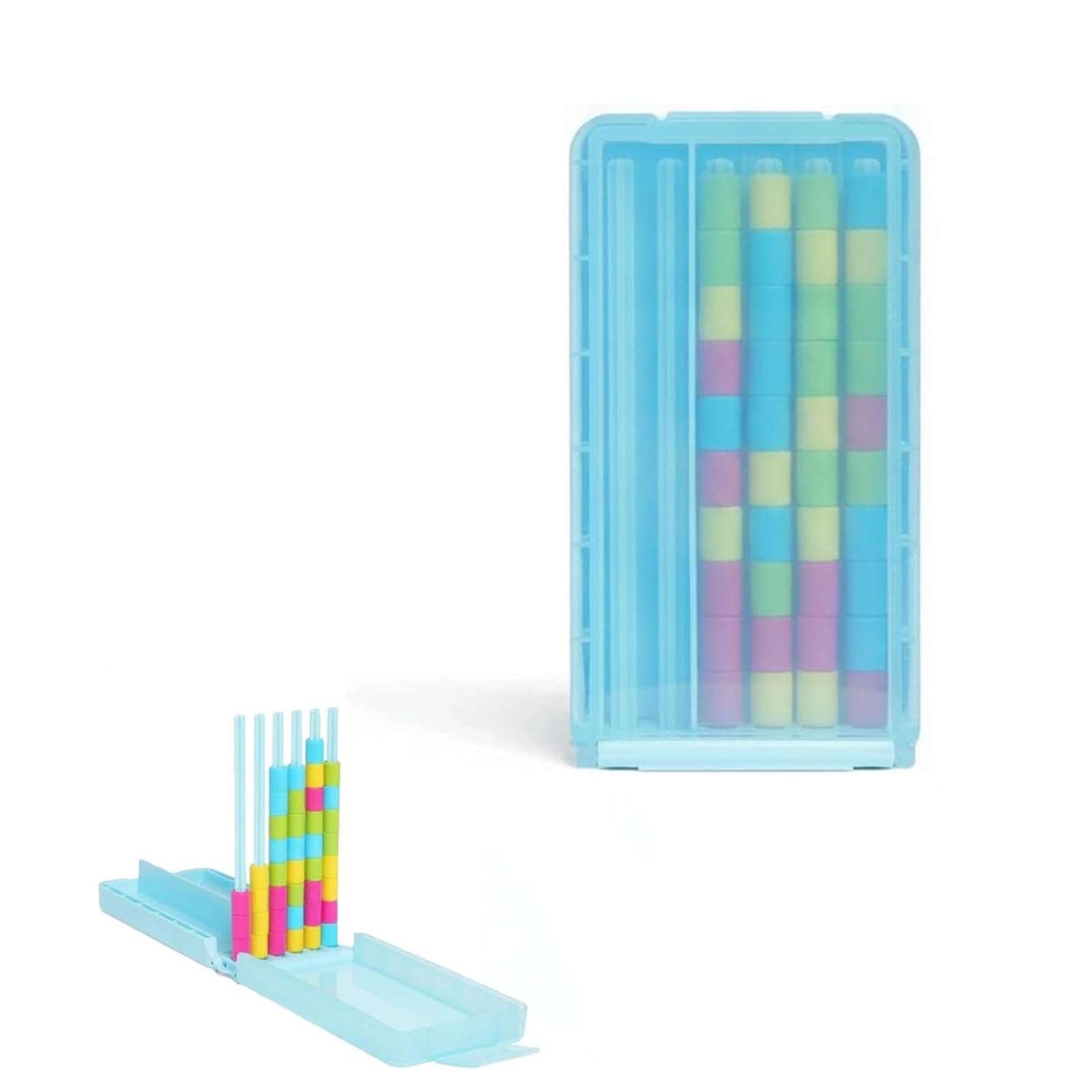 GUUZETU Mini Color Stack Challenge – Portable Brain Teaser Travel Game with 40 Color Rings, Compact Stack and Sort Color Ring Challenge, Fun Screen-Free Activity Gift for Road Trips (1PC)