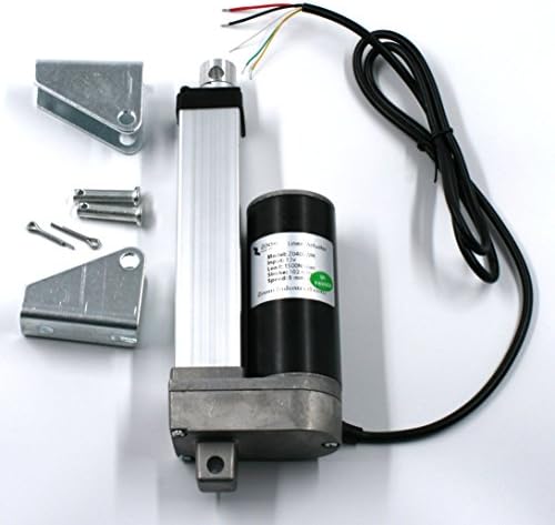 Zoom Industrial Linear Actuator 4" Inch Stroke 330 Pound Max Lift DC 12v/24v Position Feedback Weather Resistant