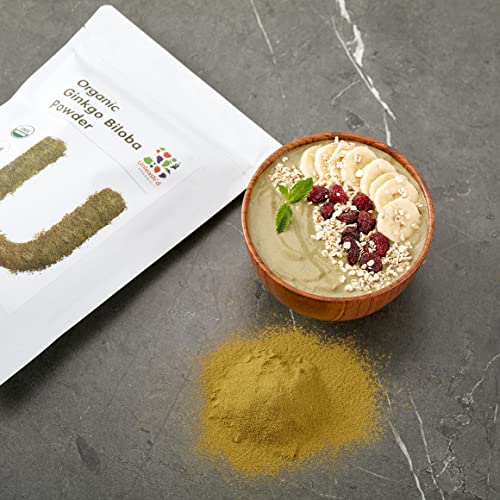 Organic Ginkgo Biloba Powder 1 Pound, Vegan Friendly Ginkgo Leaf Powder Organic, Pure, Raw, Non Gmo #TOP1