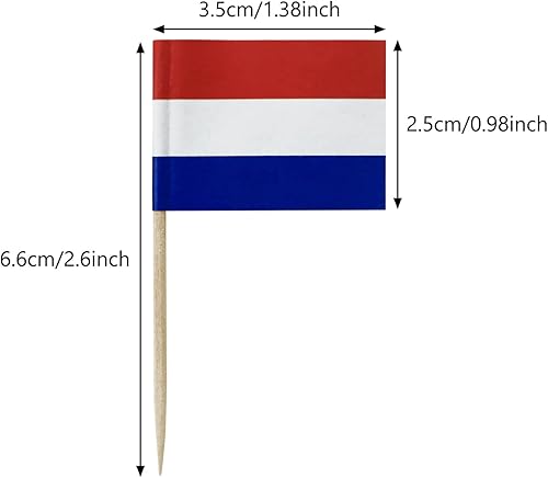 Miniatura 6 de 100 unidades de banderas finlandesas de palillos de dientes finlandeses para cupcakes, selecciones de cóctel