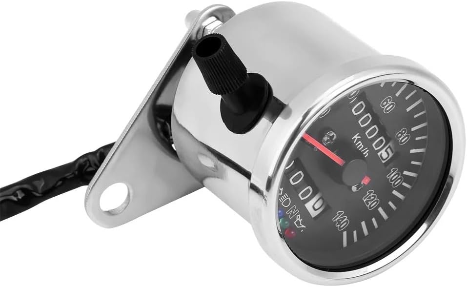 Motorcycle Odometer Gauge Universal Motorcycle Tachometer Odometer Gauge Dual Speed Meter with Indicator Vintage Modification Accessory